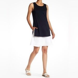 Theory Malkan causal navy and white summer dress Small